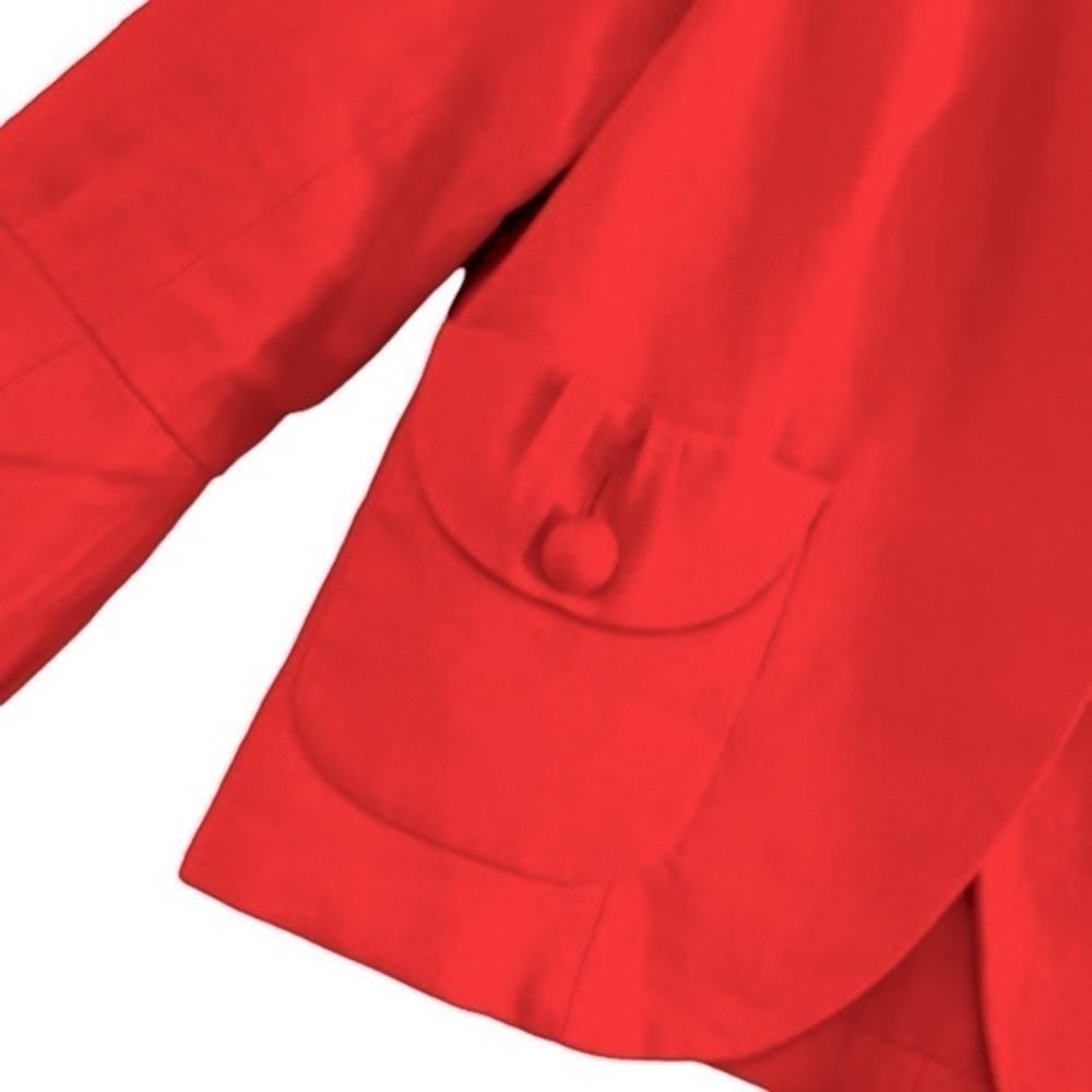 J. CREW Linen Orange One Button Bell Sleeve Jacket Size 4 - Picture 7 of 9